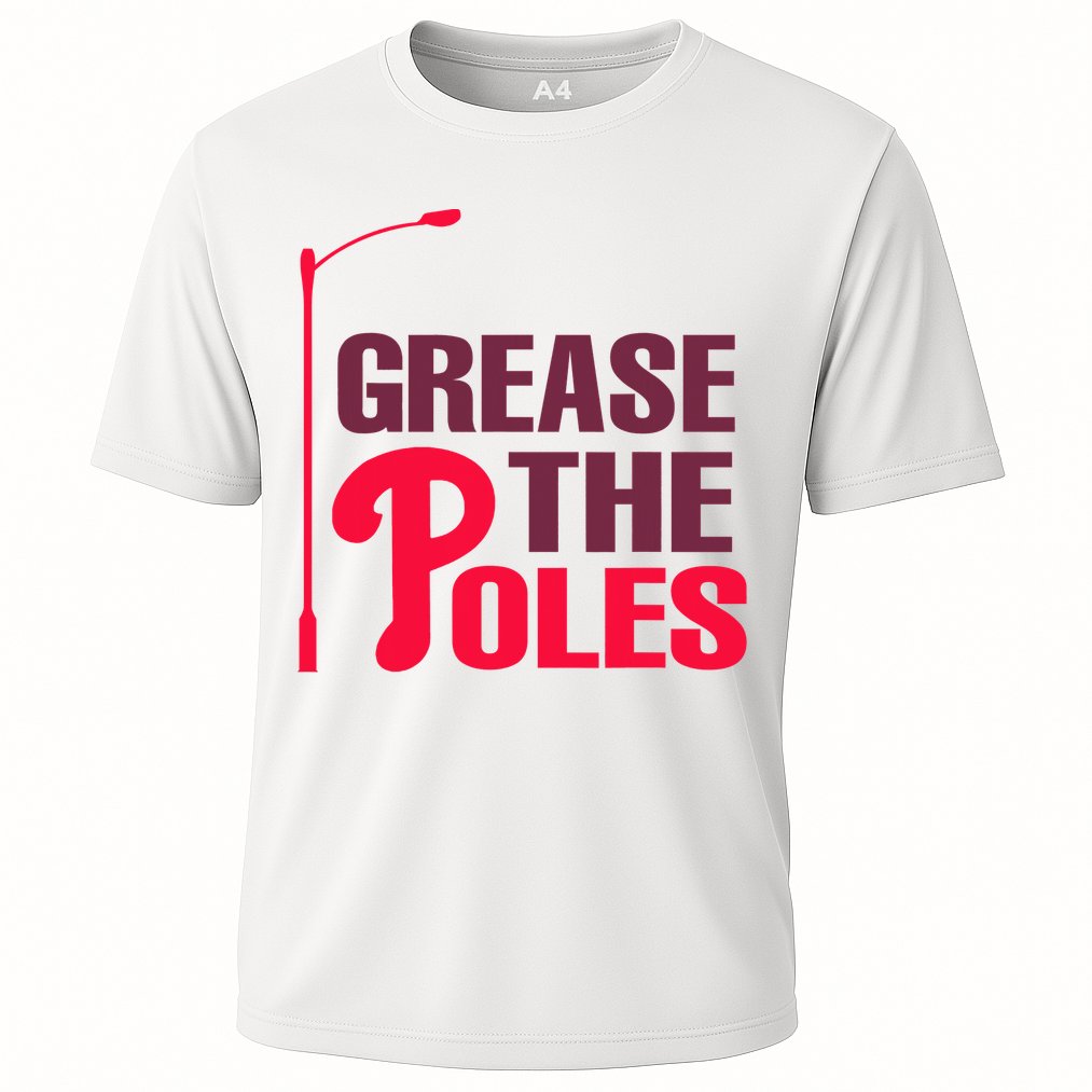Grease The Poles Philadelphia Baseball Fan Lover Cooling Performance Crew T-Shirt