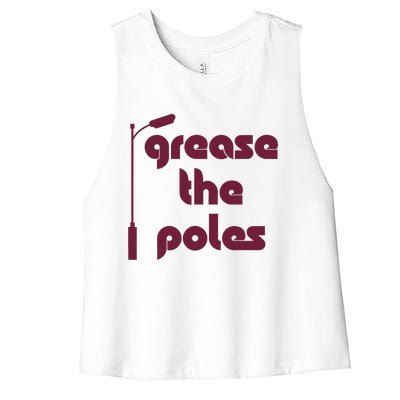 Grease The Poles Philadelphia Baseball Fan Lover Women's Racerback Cropped Tank