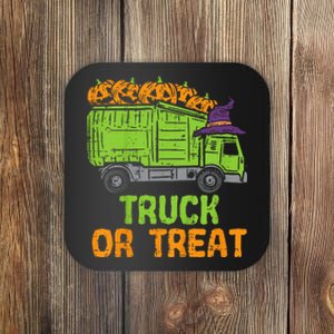 Garbage Truck Pumpkins Baby Halloween Coaster