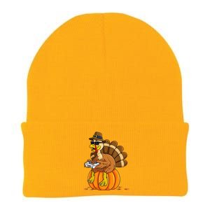 Gamer Turkey Pumpkin Retro Thanksgiving Video Games Cool Gift Knit Cap Winter Beanie