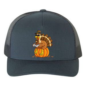 Gamer Turkey Pumpkin Retro Thanksgiving Video Games Cool Gift Yupoong Adult 5-Panel Trucker Hat