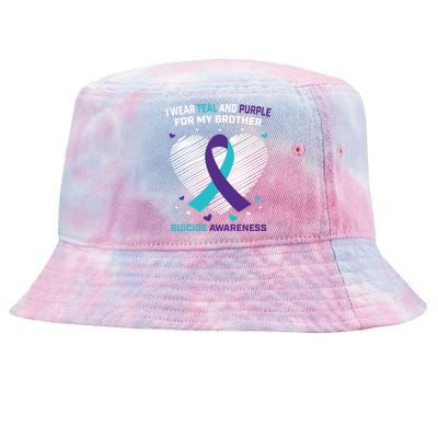 Grieving Teal Purple Brother Suicide Awareness Prevention Gift Tie-Dyed Bucket Hat