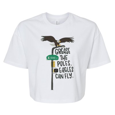 Grease The Poles Fly Philadelphia Football Philly Sports Team Bella+Canvas Jersey Crop Tee