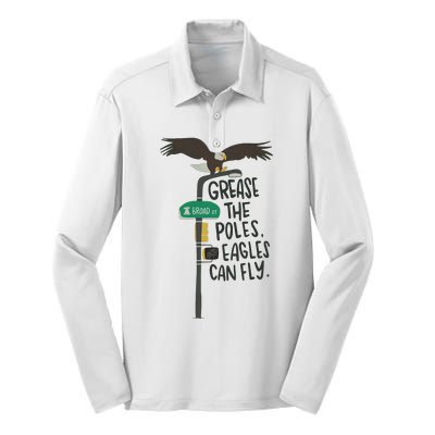 Grease The Poles Fly Philadelphia Football Philly Sports Team Silk Touch Performance Long Sleeve Polo