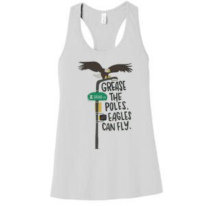 Grease The Poles Fly Philadelphia Football Philly Sports Team Women's Racerback Tank