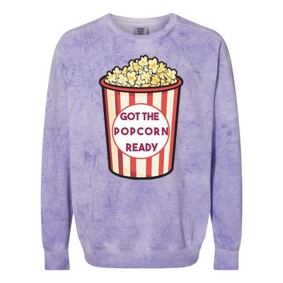 Got The Popcorn Ready Movie Night Colorblast Crewneck Sweatshirt