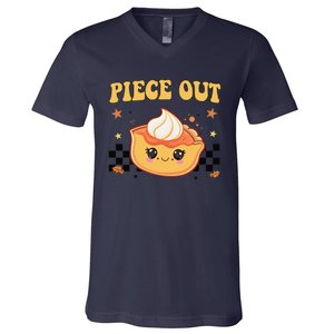 Girl Thanksgiving Piece Out Pieshirt Funny V-Neck T-Shirt