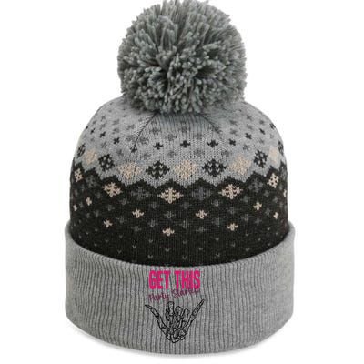 Get This Party Started Rock Skeleton The Baniff Cuffed Pom Beanie