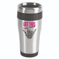 Get This Party Started Rock Skeleton 16oz Travel Tumbler
