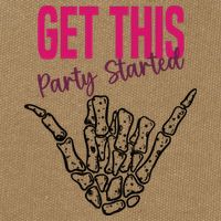 Get This Party Started Rock Skeleton Cotton Canvas Backpack