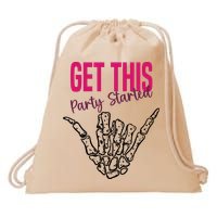 Get This Party Started Rock Skeleton Drawstring Bag