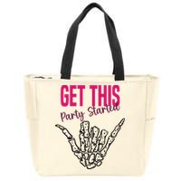 Get This Party Started Rock Skeleton Zip Tote Bag