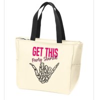Get This Party Started Rock Skeleton Zip Tote Bag