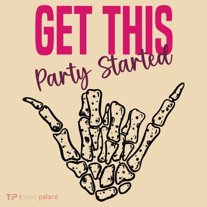 Get This Party Started Rock Skeleton Zip Tote Bag