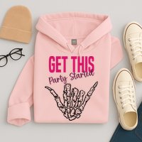 Get This Party Started Rock Skeleton Hoodie