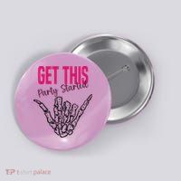 Get This Party Started Rock Skeleton Button