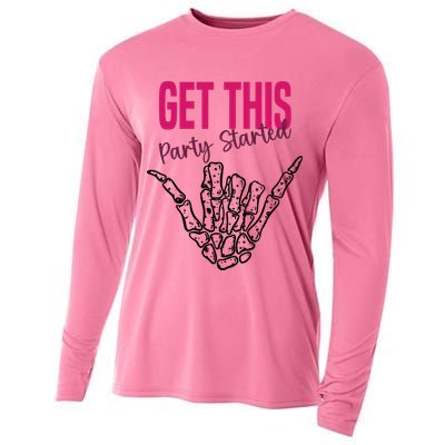 Get This Party Started Rock Skeleton Cooling Performance Long Sleeve Crew