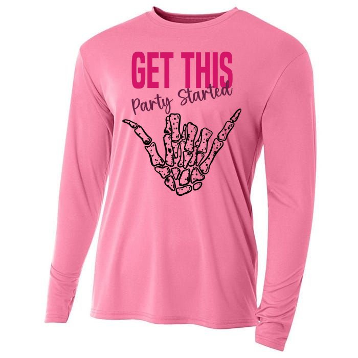 Get This Party Started Rock Skeleton Cooling Performance Long Sleeve Crew