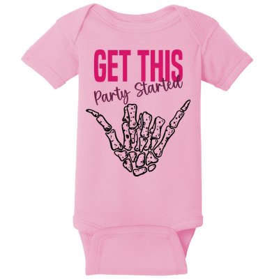 Get This Party Started Rock Skeleton Baby Bodysuit