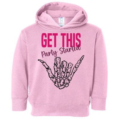 Get This Party Started Rock Skeleton Toddler Hoodie