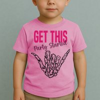 Get This Party Started Rock Skeleton Toddler T-Shirt