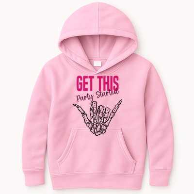 Get This Party Started Rock Skeleton Kids Hoodie