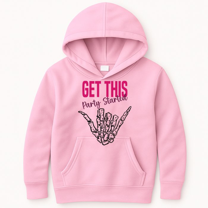 Get This Party Started Rock Skeleton Kids Hoodie