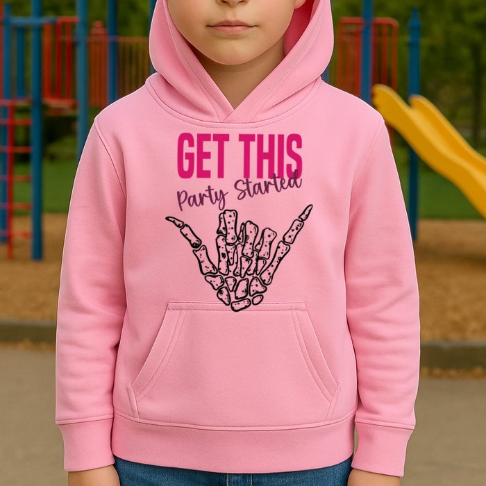 Get This Party Started Rock Skeleton Kids Hoodie