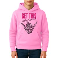 Get This Party Started Rock Skeleton Kids Hoodie