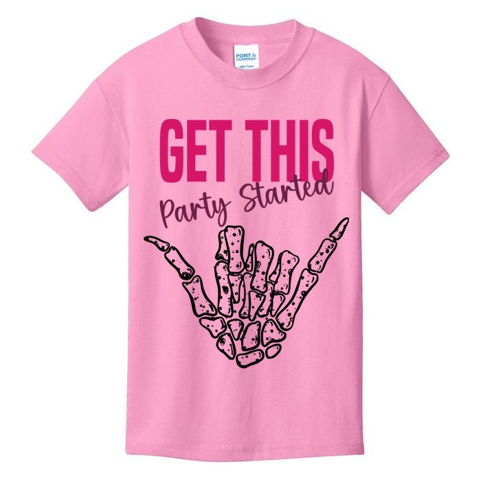 Get This Party Started Rock Skeleton Kids T-Shirt