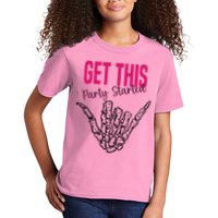 Get This Party Started Rock Skeleton Kids T-Shirt