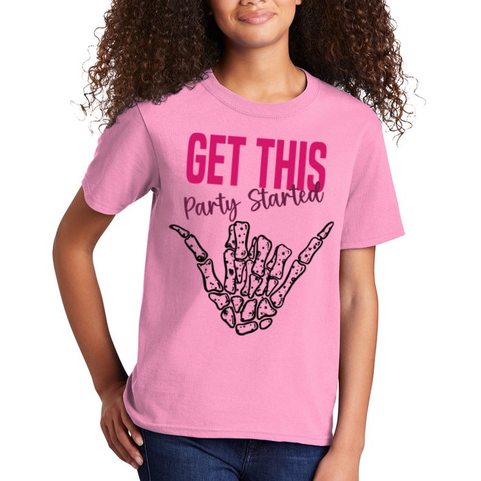 Get This Party Started Rock Skeleton Kids T-Shirt
