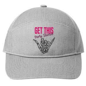 Get This Party Started Rock Skeleton 7-Panel Snapback Hat