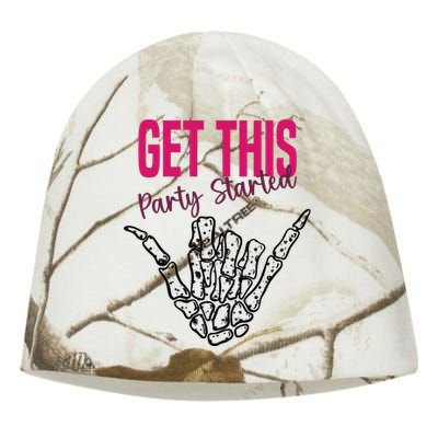 Get This Party Started Rock Skeleton Kati - Camo Knit Beanie