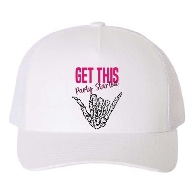 Get This Party Started Rock Skeleton Yupoong Adult 5-Panel Trucker Hat