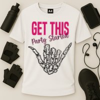 Get This Party Started Rock Skeleton Cooling Performance Crew T-Shirt