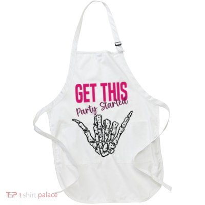 Get This Party Started Rock Skeleton Full-Length Apron With Pockets