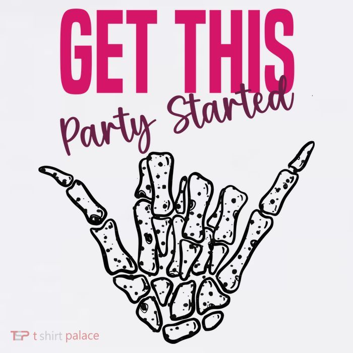 Get This Party Started Rock Skeleton Full-Length Apron With Pockets
