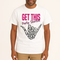 Get This Party Started Rock Skeleton Tall T-Shirt