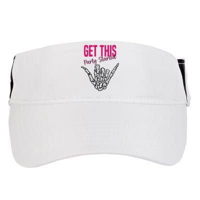 Get This Party Started Rock Skeleton Adult Drive Performance Visor