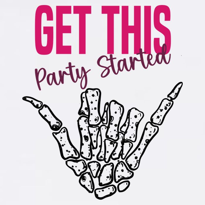 Get This Party Started Rock Skeleton Adult Drive Performance Visor
