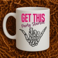 Get This Party Started Rock Skeleton Mug