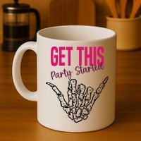 Get This Party Started Rock Skeleton Mug