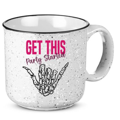 Get This Party Started Rock Skeleton 15oz Campfire Ceramic Mug