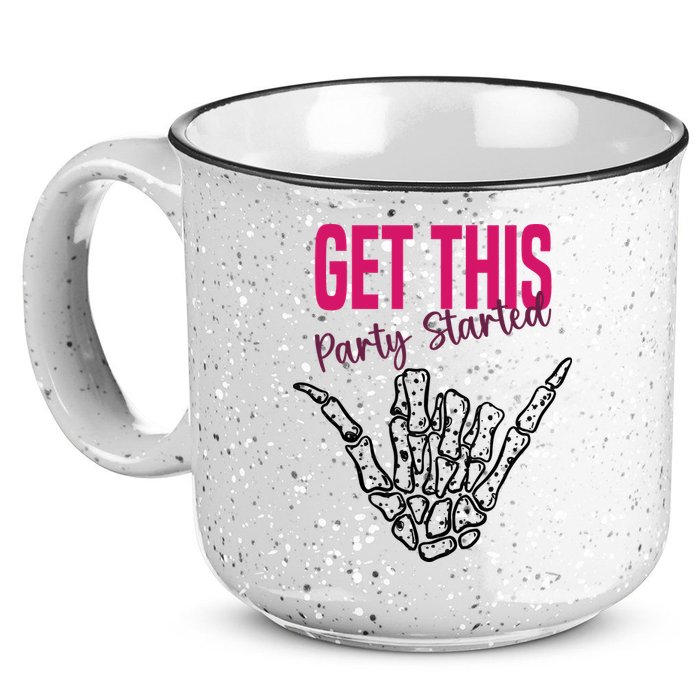 Get This Party Started Rock Skeleton 15oz Campfire Ceramic Mug