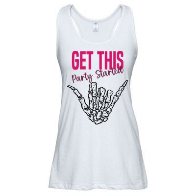 Get This Party Started Rock Skeleton Ladies Essential Flowy Tank