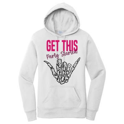 Get This Party Started Rock Skeleton Women's Pullover Hoodie