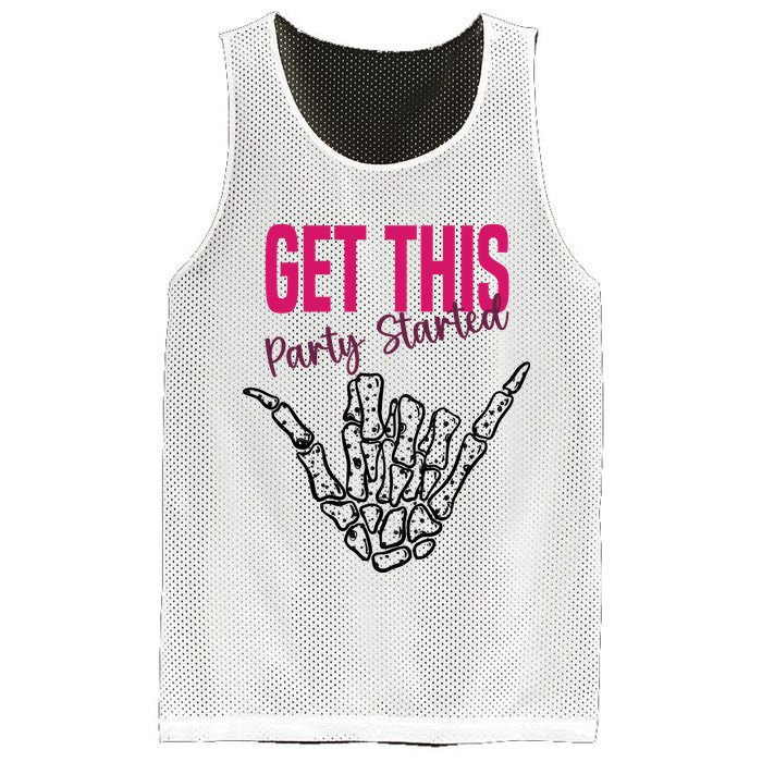 Get This Party Started Rock Skeleton Mesh Reversible Basketball Jersey Tank