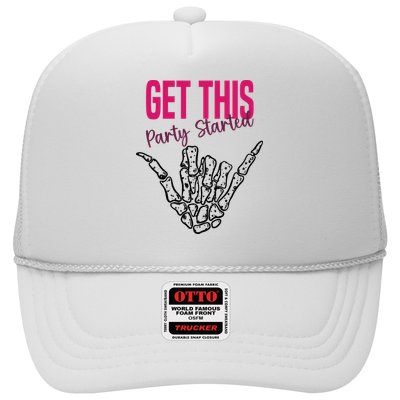 Get This Party Started Rock Skeleton Trucker Hat