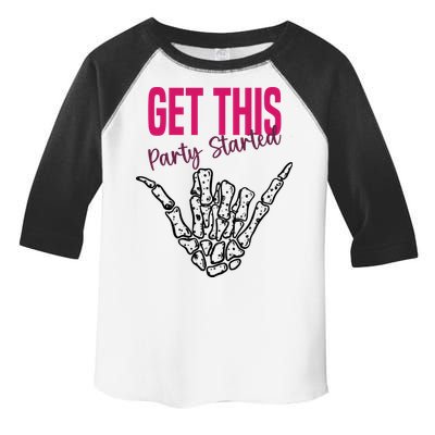 Get This Party Started Rock Skeleton Toddler Fine Jersey T-Shirt
